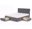 Łóżko 160x200 SZARY pikowane z szufladami BETINA