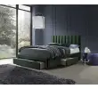 GRACE 160 łóżko z szufladami ciemny zielony velvet