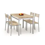 MALCOLM zestaw stół + 4 krzesła dąb sonoma