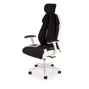 FOTEL OBROTOWY GABINETOWY BIAŁO - CZARNY CHRONO – fotel obrotowy, fotel komputerowy, ergonomiczny fotel, fotel do biura, fotel biurowy