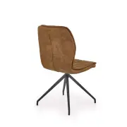Krzesło tapicerowane brązowe na podstawie obrotowej K237