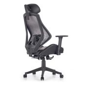 FOTEL OBROTOWY GABINETOWY HASEL czarny / popiel – ergonomiczny fotel, fotel do biura, fotel obrotowy, fotel komputerowy, idealny do salonu