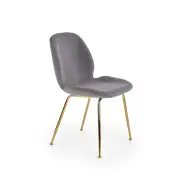 K381 krzesło ze złotymi nogami popielaty / złoty