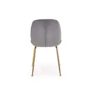 krzesło na złotych nogach K381 tył popielate