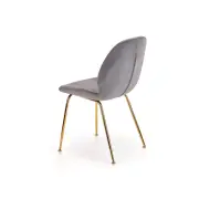 krzesło na złotych nogach K381 widok popielate