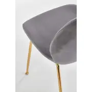 krzesło na złotych nogach K381 widok1 popielate