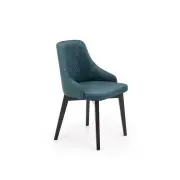 TOLEDO 3 krzesło czarny / tap. velvet pikowany Karo 4 - MONOLITH 37 ciemny zielony)