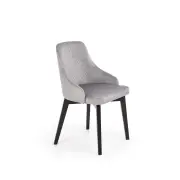 TOLEDO 3 krzesło czarny / tap. velvet pikowany Karo 4 - MONOLITH 85 jasny popiel)