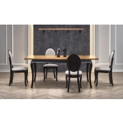 WINDSOR stół rozkładany 160-240x90x76 cm kolor ciemny dąb/czarny (2p=1szt)