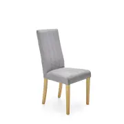 DIEGO 3 krzesło dąb miodowy / tap. velvet pikowany Pasy - MONOLITH 85 jasny popiel)