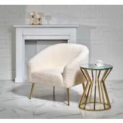 GRIFON fotel wypoczynkowy kremowy / złoty