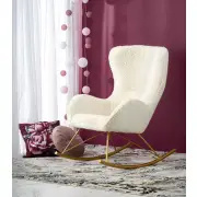 LIBERTO fotel wypoczynkowy kremowy / złoty