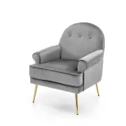 SANTI fotel wypoczynkowy popielaty / złoty