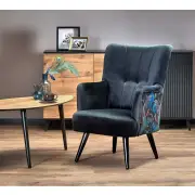 PAGONI fotel wypoczynkowy czarny tkanina Bluvel #19)