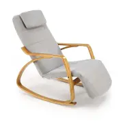 PRIME fotel wypoczynkowy z funkcją kołyski popielaty