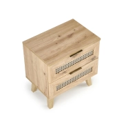 SZAFKA NOCNA DĄB ARTISAN / CZARNY BORNEO SN-1 – nowoczesny, szafki nocne, szafka sypialnia, stolik nocny, szafki do łóżka, szafka nocna