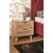 SZAFKA NOCNA DĄB ARTISAN / CZARNY BORNEO SN-1 – szafka sypialnia, stolik nocny, szafka nocna, szafki nocne, szafki do łóżka