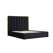 PALAZZO łóżko tapicerowane 160x200 stelaż podnoszony, Velvet czarny / złoty