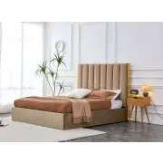 PALAZZO łóżko 160x200 ze skrzynią na pościel beżowe / złoty