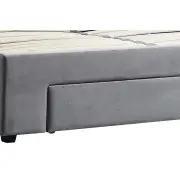 Łóżko tapicerowane BECKY 160x200 z szufladami jasny popielaty