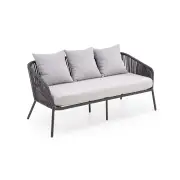 ZESTAW OGRODOWY ROCCA ( sofa + fotel 2x + ława ), ciemny popiel / jasny popiel