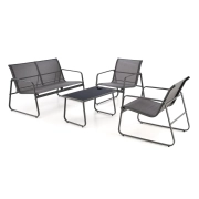 CONOR zestaw ogrodowy ( sofa + fotel 2x + ława ), ciemny popiel / jasny popiel (1p=1set)