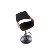 H124 hoker czarny / orzechowy – hoker do wyspy, hoker kuchenny, hokery tapicerowane, hoker nowoczesny, idealny do salonu