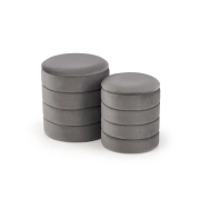 PACHO zestaw 2 puf, popielaty (1p=1set)
