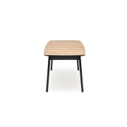 STÓŁ ROZKŁADANY 130–170 CM BARRIL DĄB ARTISAN / CZARNY LOFT NOWOCZESNY MDF bok