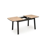 STÓŁ ROZKŁADANY 130–170 CM BARRIL DĄB ARTISAN / CZARNY LOFT NOWOCZESNY MDF rozkładanie