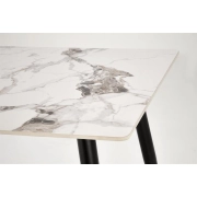 STÓŁ PROSTOKĄTNY EMILIO 120x70CM BIAŁY MARMUR / CZARNY