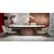 STÓŁ ROZKŁADANY 200-300X100 CM MARMUR ORZECHOWY FLAVOR aranżacja rozłożony