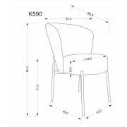 KRZESŁO TAPICEROWANE K590 OLIWKOWY wymiary