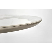 STÓŁ ROZKŁADANY 160–200 CM ROBINSON BEŻOWY MARMUR / CAPPUCCINO / CZARNY CERAMIKA blat