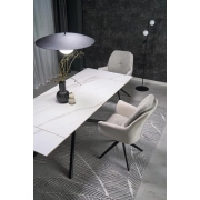 STÓŁ ROZKŁADANY 160–220 CM VITORINO BIAŁY MARMUR GLAMOUR NOWOCZESNY aranżacja