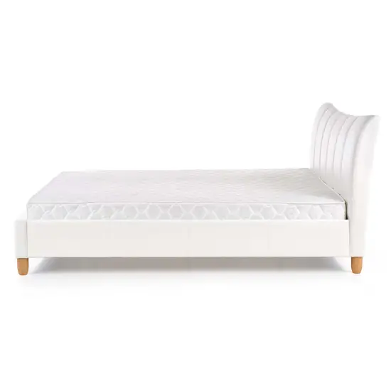 SANDY łóżko tapicerowane ekoskórą 160x200 białe