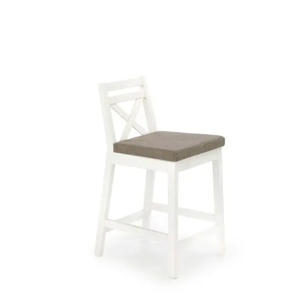 BORYS LOW krzesło barowe niskie biały / tap. Inari 23