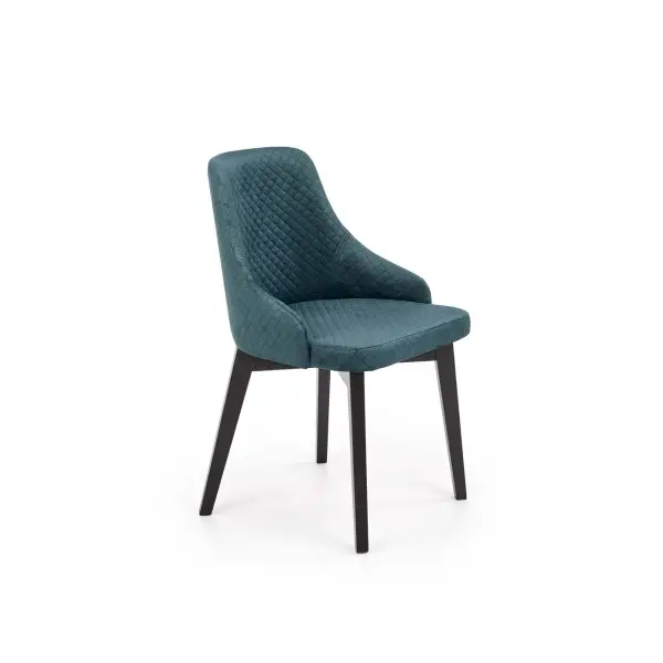 TOLEDO 3 krzesło czarny / tap. velvet pikowany Karo 4 - MONOLITH 37 ciemny zielony)