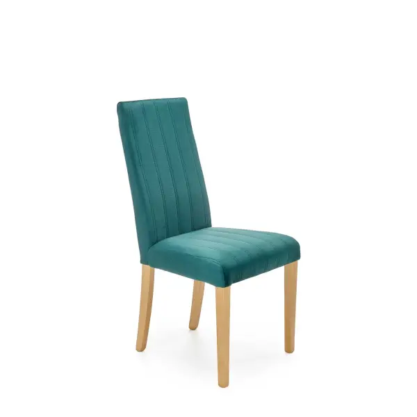 DIEGO 3 krzesło dąb miodowy / tap. velvet pikowany Pasy - MONOLITH 37 ciemny zielony)