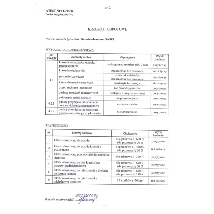FOTEL OBROTOWY GABINETOWY HASEL czarny / popiel – fotel do biura, fotel obrotowy, ergonomiczny fotel, fotel biurowy, idealny do salonu