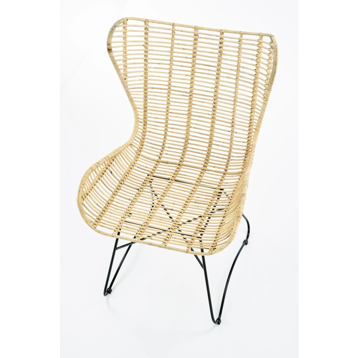 FOTEL OGRODOWY RATTAN NATURALNY INDIANA – fotel tapicerowany, nowoczesny fotel, fotel do salonu, fotel wypoczynkowy, fotele stylowe