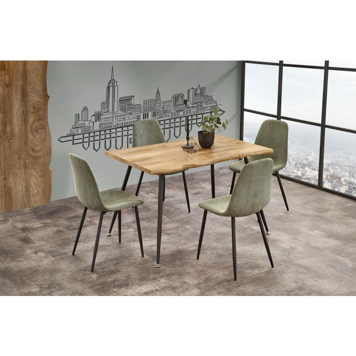 STÓŁ 80X120 DĄB NATURALNY / CZARNY LARSON LOFT – stół okrągły, stół do kuchni, stoły sklep online, nowoczesny stół, stół do jadalni, stół prostokątny, stół czarny, stół biały
