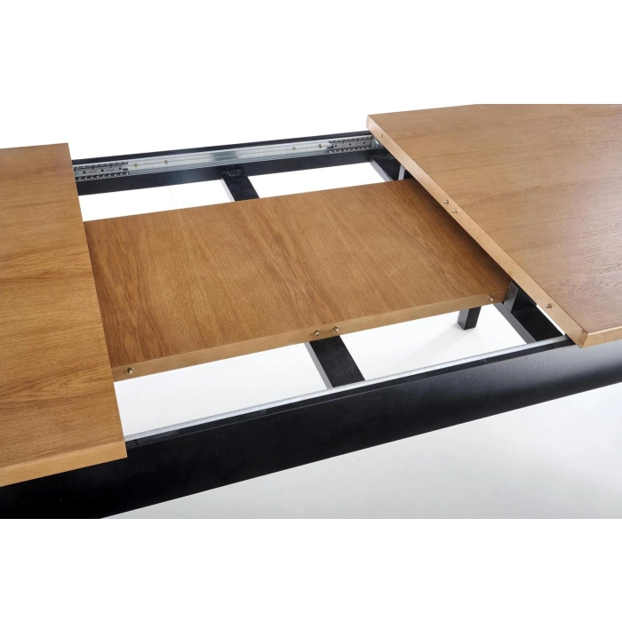 WINDSOR stół rozkładany 160-240x90x76 cm kolor ciemny dąb/czarny (2p=1szt) – nowoczesny, stół rozkładany do jadalni, stoły rozkładane sklep, stół rozkładany online, stół rozkładany do salonu, stół rozkładany 140x80, nowoczesny stół rozkładany, stół powięk