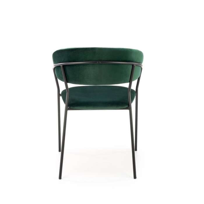 KRZESŁO TAPICEROWANE CIEMNY ZIELONY VELVET K426 – krzesło tapicerowane, krzesło nowoczesne, krzesło jadalnia, wygodne krzesła, krzesło do salonu