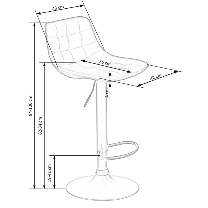 HOKER TAPICEROWANY GRANATOWY H95 – hoker barowy, hoker tapicerowany, wygodny hoker, hoker do kuchni, idealny do salonu