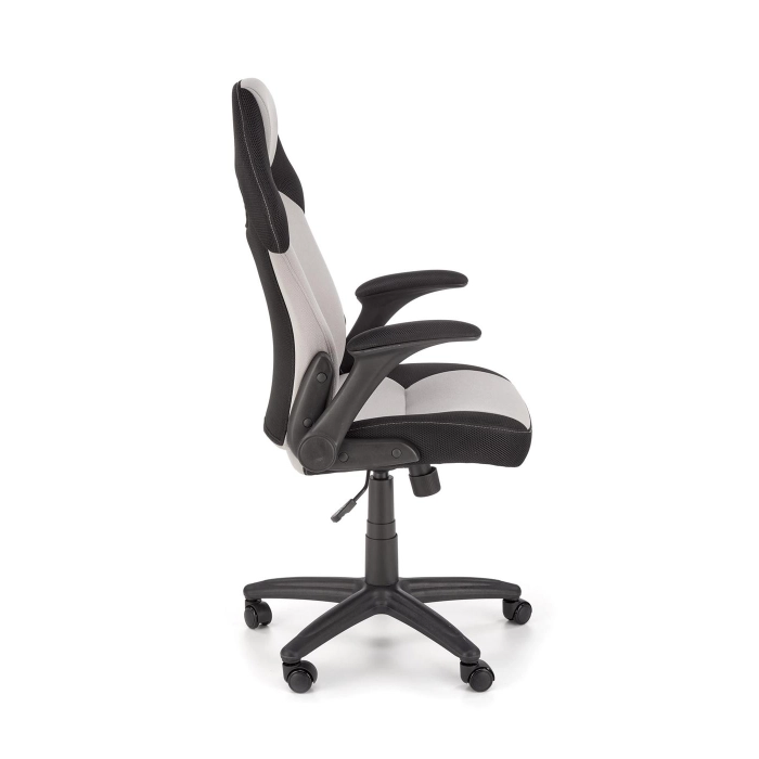 FOTEL OBROTOWY GAMINGOWY POPIELATY / CZARNY BLOOM – fotel komputerowy, fotel biurowy, fotel obrotowy, fotel do biura, ergonomiczny fotel