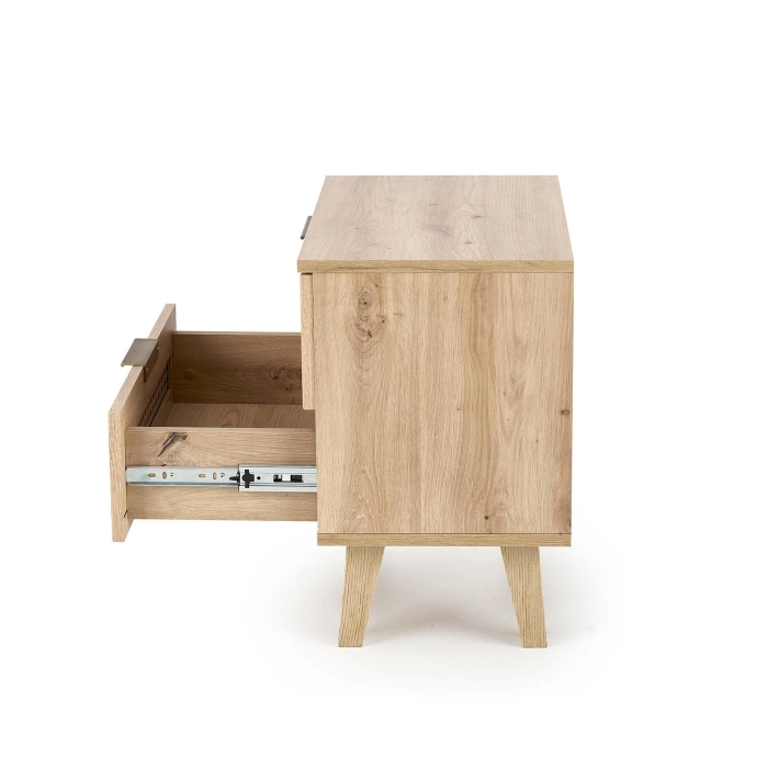 SZAFKA NOCNA DĄB ARTISAN / CZARNY BORNEO SN-1 – szafka sypialnia, szafki do łóżka, szafki nocne, szafka nocna, idealny do salonu