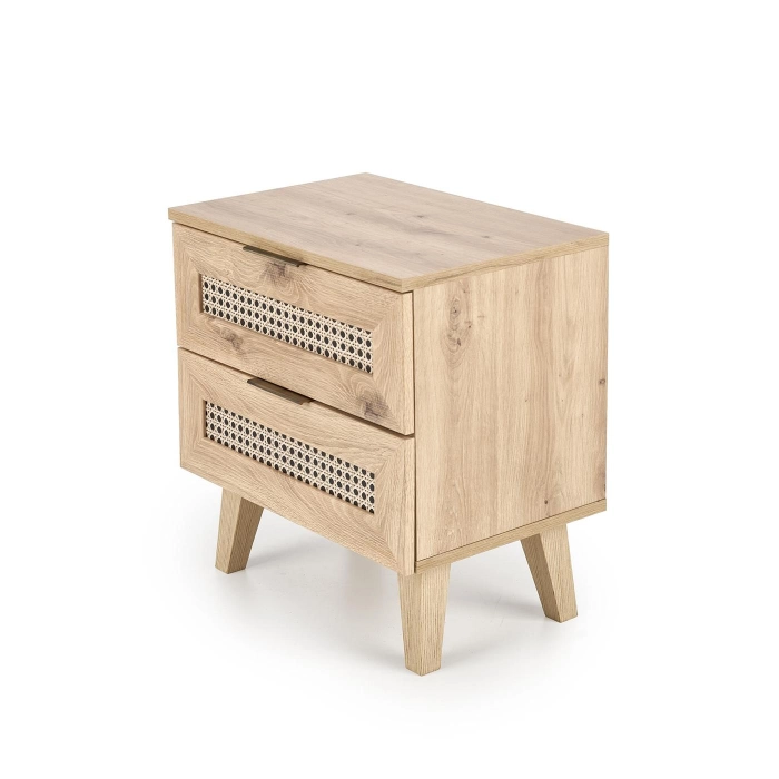 SZAFKA NOCNA DĄB ARTISAN / CZARNY BORNEO SN-1 – nowoczesny, szafki do łóżka, szafki nocne, szafka nocna, szafka sypialnia, stolik nocny