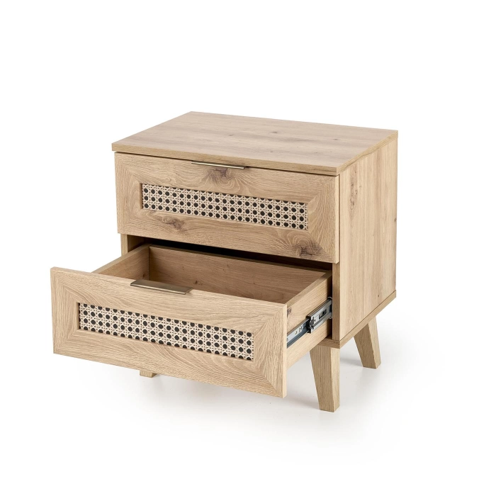SZAFKA NOCNA DĄB ARTISAN / CZARNY BORNEO SN-1 – szafki nocne, szafka nocna, szafki do łóżka, stolik nocny, idealny do salonu