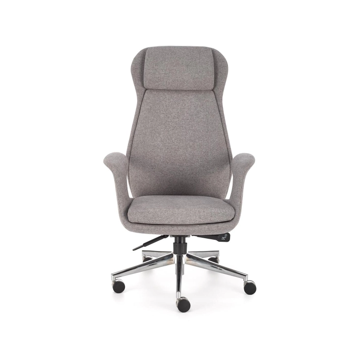 FOTEL OBROTOWY GABINETOWY JASNY POPIELATY KEVIN – nowoczesny, fotel do biura, fotel komputerowy, fotel biurowy, ergonomiczny fotel, fotel obrotowy